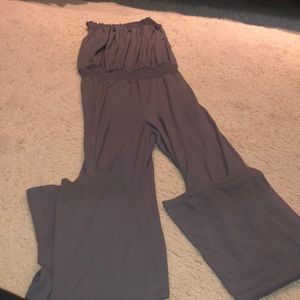 Gray strapless romper